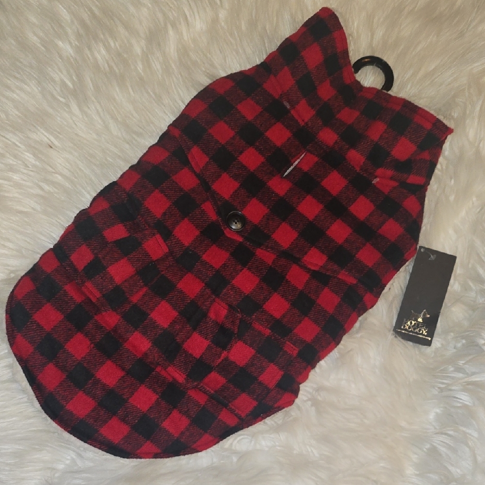 Red and Black Plaid Dog Jacket